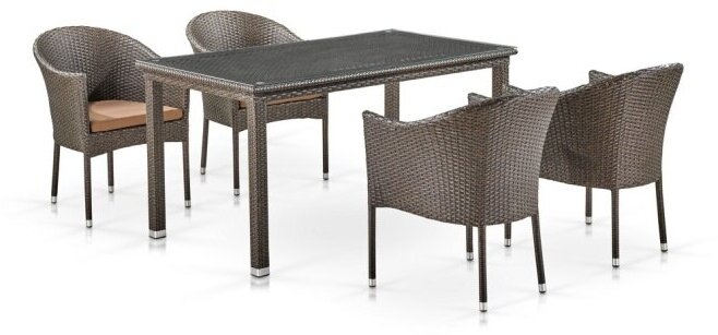 Комплект мебели T256A/Y350A-W53 4PCS Brown - фотография № 2