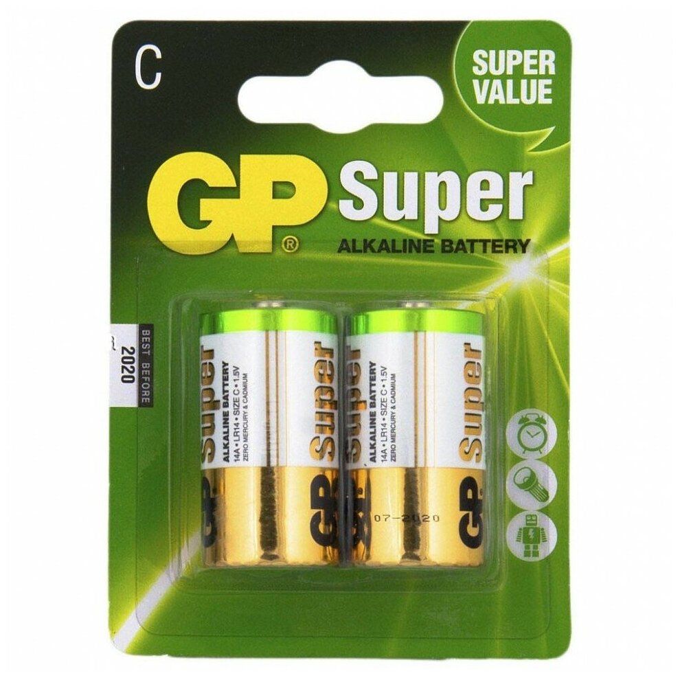 Батарейка GP Super 14А LR14 BL2