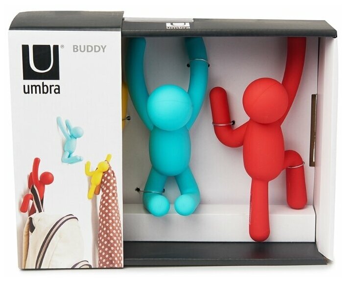 Вешалки-крючки UMBRA Buddy 3 шт., разноцветные яркие - фотография № 7
