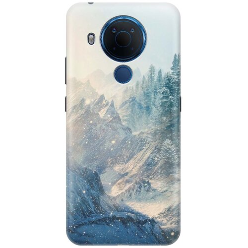 фото Cиликоновый чехол на nokia 5.4 / нокиа 5.4 с принтом "снежные горы и лес" gosso