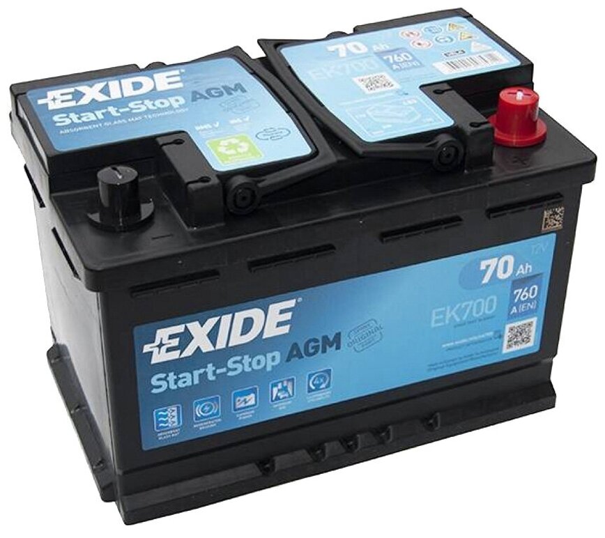 Автомобильный аккумулятор Exide Start-Stop AGM EK700 —  по .