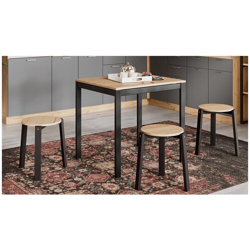 Стол раздвижной Слайд Тип 1 79х68х75 Черный муарДуб Крафт золотой 7604₽