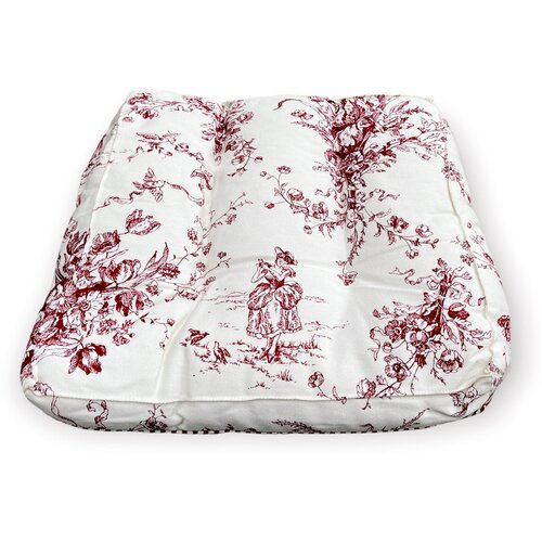 Комплект из 4-х подушек на стул сидушек Ля Нэж красно белые 100 хлопок 1600₽