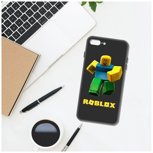 Чехол-накладка Krutoff Soft Case Roblox-Классический Нуб для iPhone 7 Plus/8 Plus черный чехол накладка krutoff soft case roblox пигги для iphone 7 plus 8 plus черный