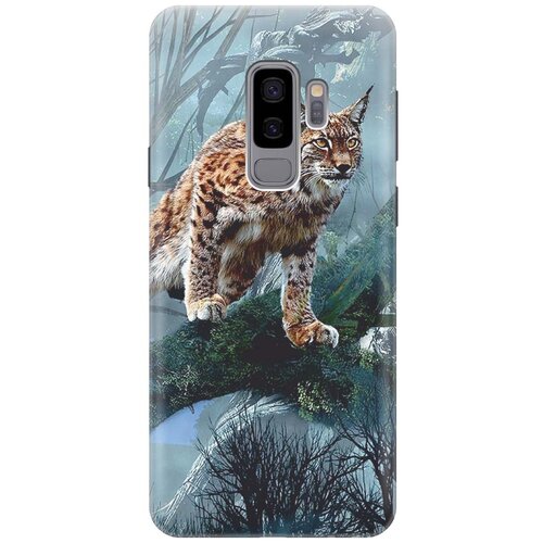 фото Re:paчехол - накладка artcolor для samsung galaxy s9 plus с принтом "дикая рысь"
