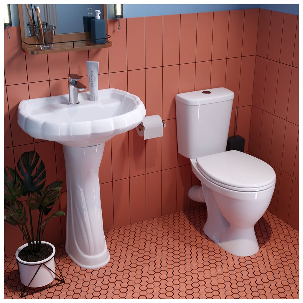 Унитаз с бачком напольный Sanita Формат комфорт с косым выпуском ...