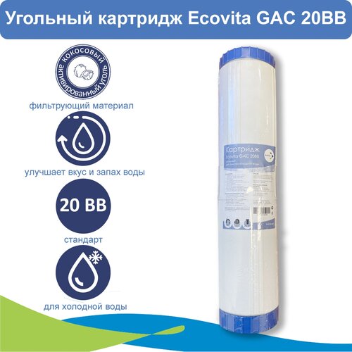 Картридж сорбционный с активированным углем Ecovita GAC 20BB картридж сорбционный с активированным углем ecovita gac 10bb