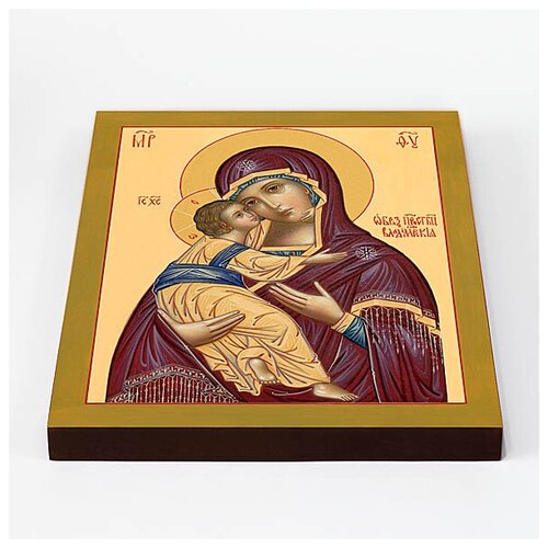 Владимирская икона Божией Матери (лик № 011), печать на доске 20*25 см