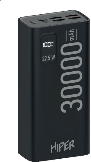 Портативный аккумулятор (Power Bank) HIPER EP 30000 30000mAh 3A QC PD 5xUSB черный (EP 30000 BLACK)