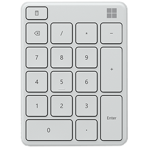 Клавиатура Microsoft Bluetooth Compact Numpad Glacier <1969> (23O-00021) Клавиатура Microsoft Bluetooth Compact Numpad Glacier (23O-00021)