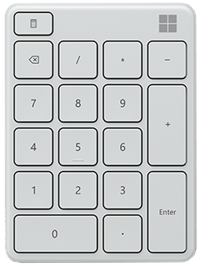 Клавиатура Microsoft Bluetooth Compact Numpad Glacier (23O-00021)