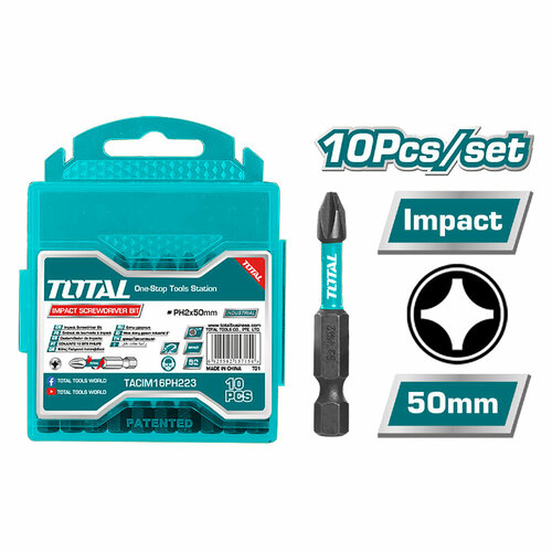 Бита ударная PH2 50 мм TOTAL TACIM16PH223 (10 шт)