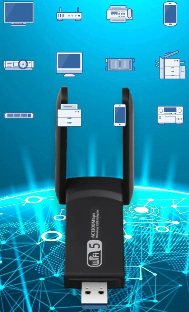 Wifi адаптер 24 ГГц ; Wi-Fi модуль  Сетевое оборудование  Адаптер для компьютеров и ноутбуков вай фай