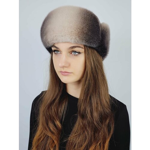 Шапка ушанка  зимняя, размер 55-58, бежевый, коричневый