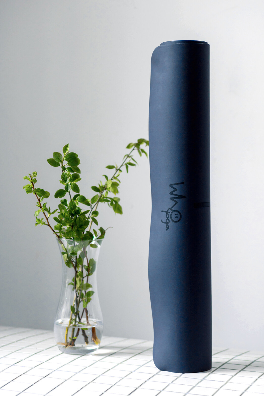 Коврик для йоги WHO YOGA из натурального каучука серии premium matte цвет Сапфир