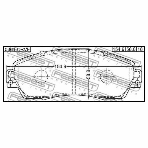 Комплект передних тормозных колодок Febest 0301CRVF для Honda Accord, CR-V III, IV, Odyssey