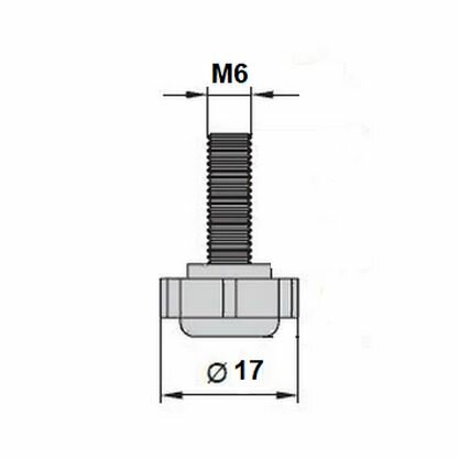 Опора регулируемая М6х17 мм (комплект 24 шт) - фотография № 3