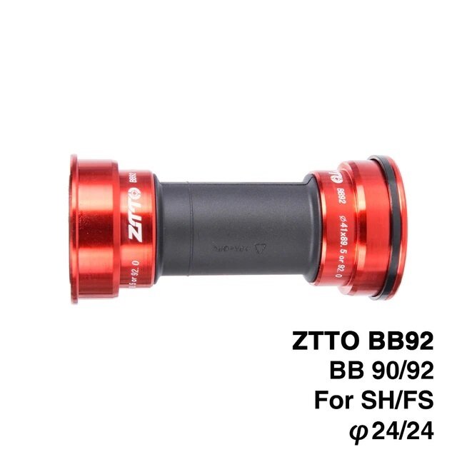 Каретка ZTTO стандарта BB92 (Press Fit) на промышленных подшипниках, красный