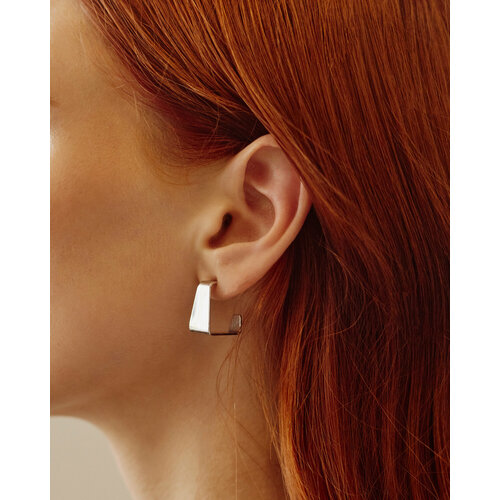 Серьги , бижутерный сплав, родирование, серебряный