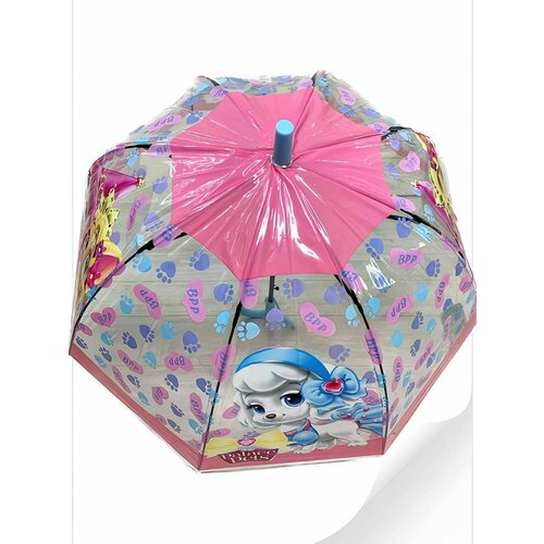 Зонт-трость бесцветный, розовый