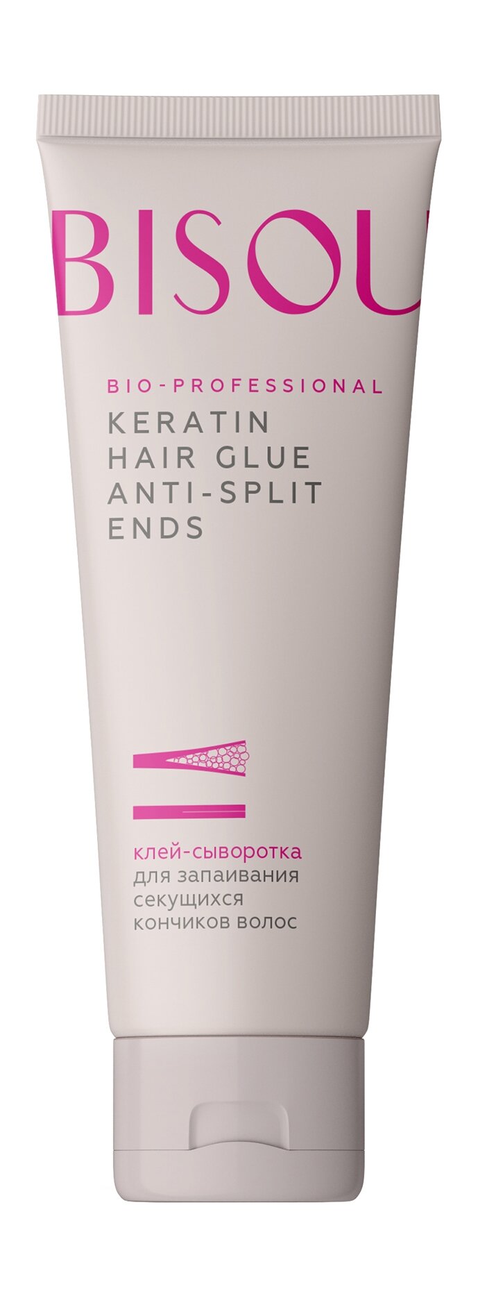 BISOU Клей-сыворотка для секущихся кончиков волос Keratin Hair Glue Anti-Split Ends, 100 мл