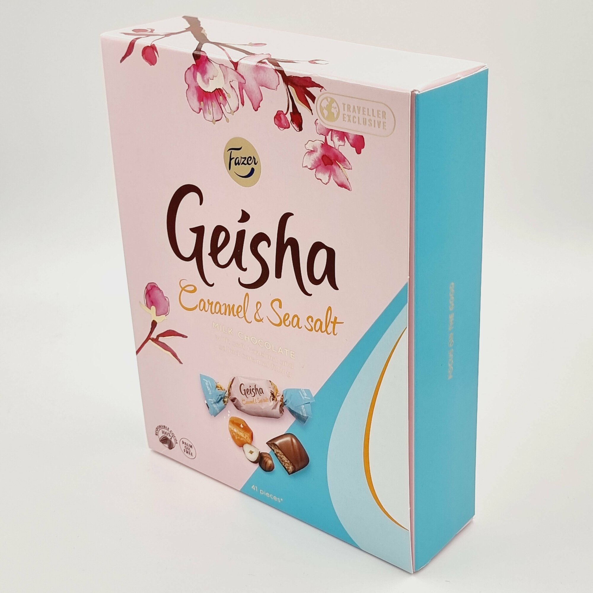 Конфеты шоколадные Fazer Geisha Caramel & Sea Salt с начинкой из тертого ореха и морской солью 295 г (Из Финляндии)