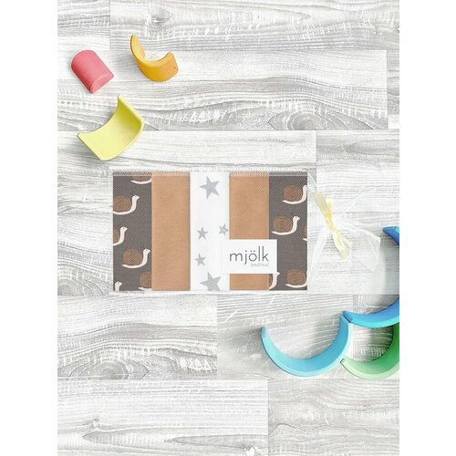 Набор платочков Mjolk для новорожденных оливковыйбежевый 20х20 см 5 шт 483₽