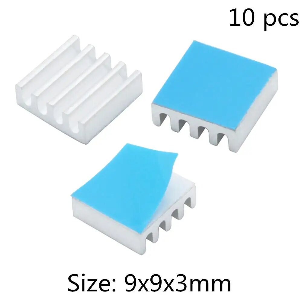 Радиатор для микросхем cotexer Aluminum heatsink with tape, 9x9x3mm