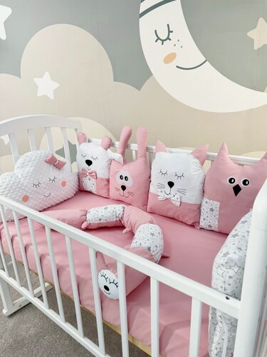 Изображение товара Бортики в кроватку для новорождённых мальчиков и девочек на прямоугольную кроватку/круглую кроватку/овальную кроватку