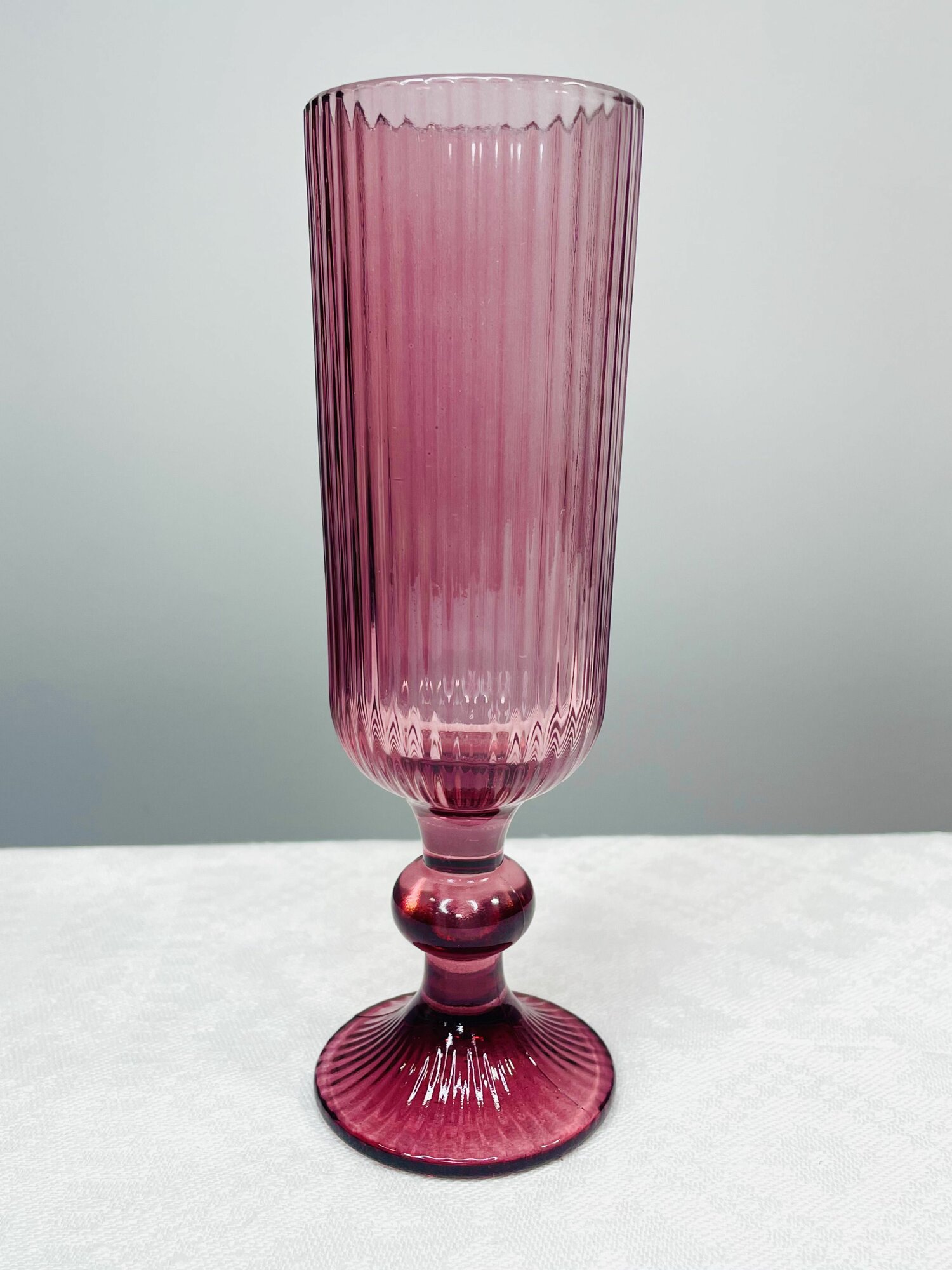 Бокал для шампанского 270 мл узкий, рифленый, сливовый, федерация - 1 шт