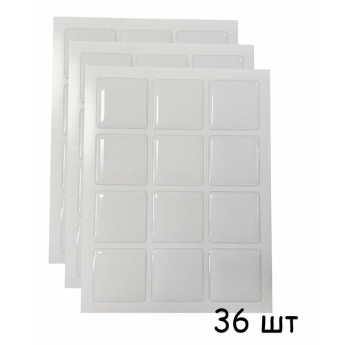 Эпоксидные наклейки прозрачные квадратные Набор заготовок для 3D стикеров 36шт 445₽