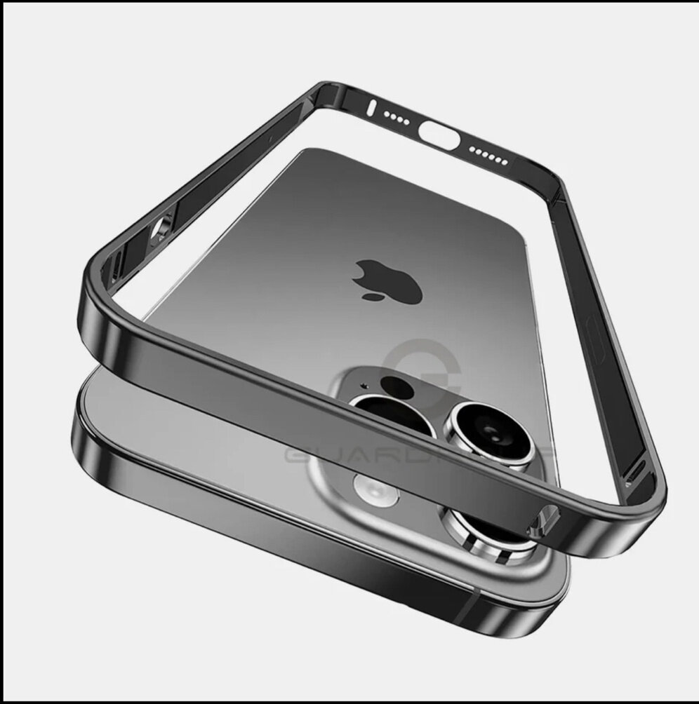 Металлический матовый Бампер на IPhone 16 Pro Натуральный титан — фото 1