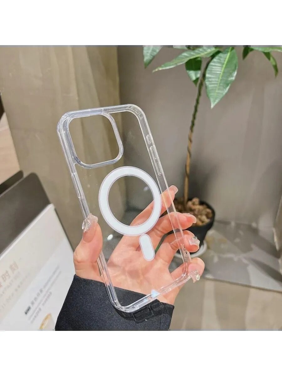 Прозрачный чехол MagSafe для iPhone 13 PRO MAX, пластик и силикон, ультратонкий, для айфон