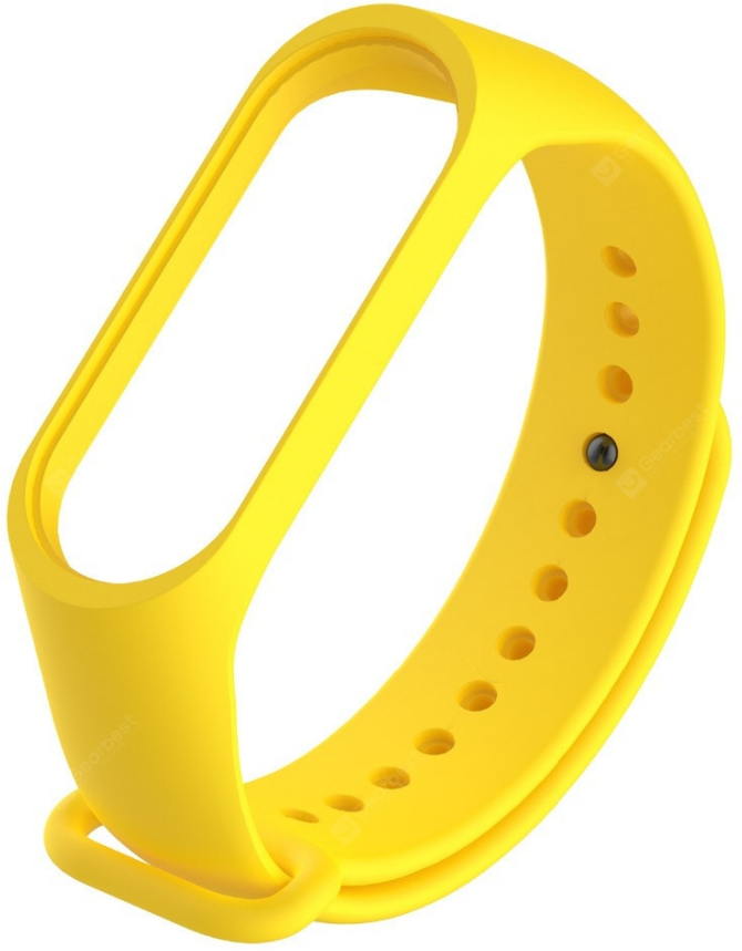 Сменный ремешок браслет MyPads Polimerico из гипоаллергенного силикона для смарт-часов Xiaomi Mi Band 2 с спортивным дизайном (Желтый)