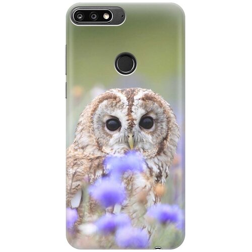 фото Cиликоновый чехол на huawei nova 2 lite / хуавей нова 2 лайт с принтом "сова и васильки" gosso