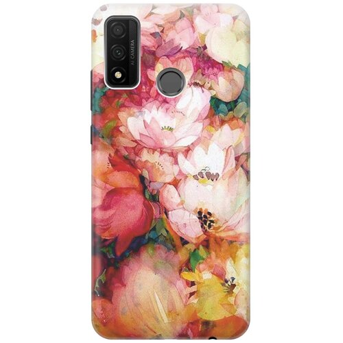 фото Cиликоновый чехол на huawei p smart 2020 / хуавей п смарт 2020 с принтом "яркие цветы" gosso