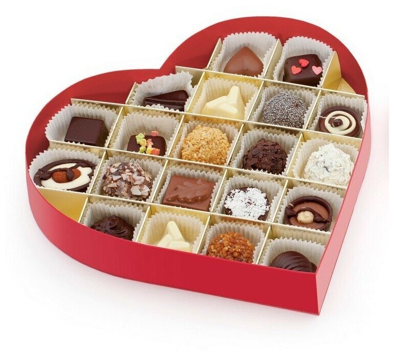 Коробка шоколадных конфет ручной работы Фраде - сердце (на 20 конфет) (роза балет) - фотография № 2