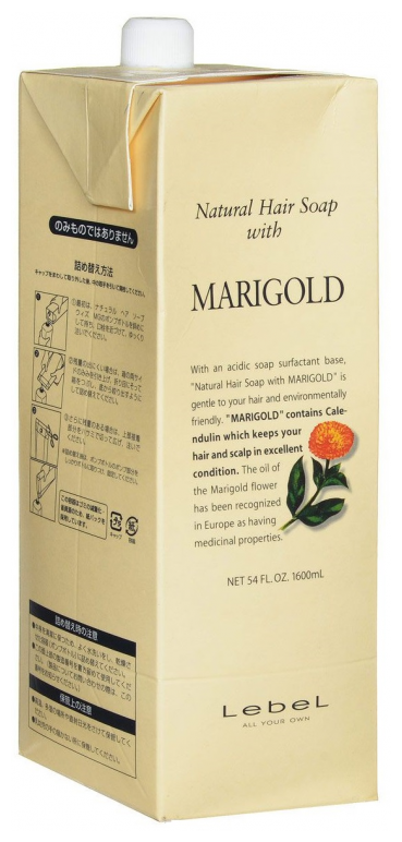 Lebel Cosmetics шампунь Natural Hair Soap Marigold для жирной кожи головы, 1600 мл