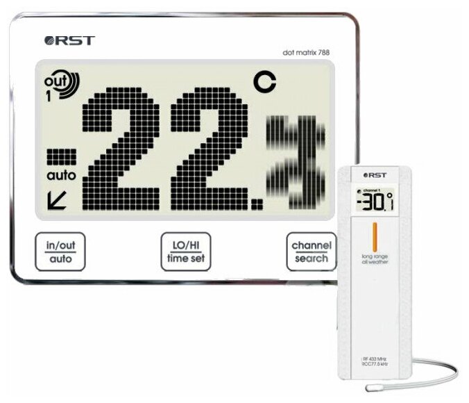 Электронный термометр с радиодатчиком dot matrix 788