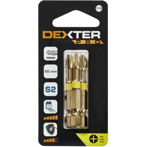 Набор бит Dexter Pro XM119DP-1, 3 шт. набор бит dexter к pro xm119dp 1 3 шт