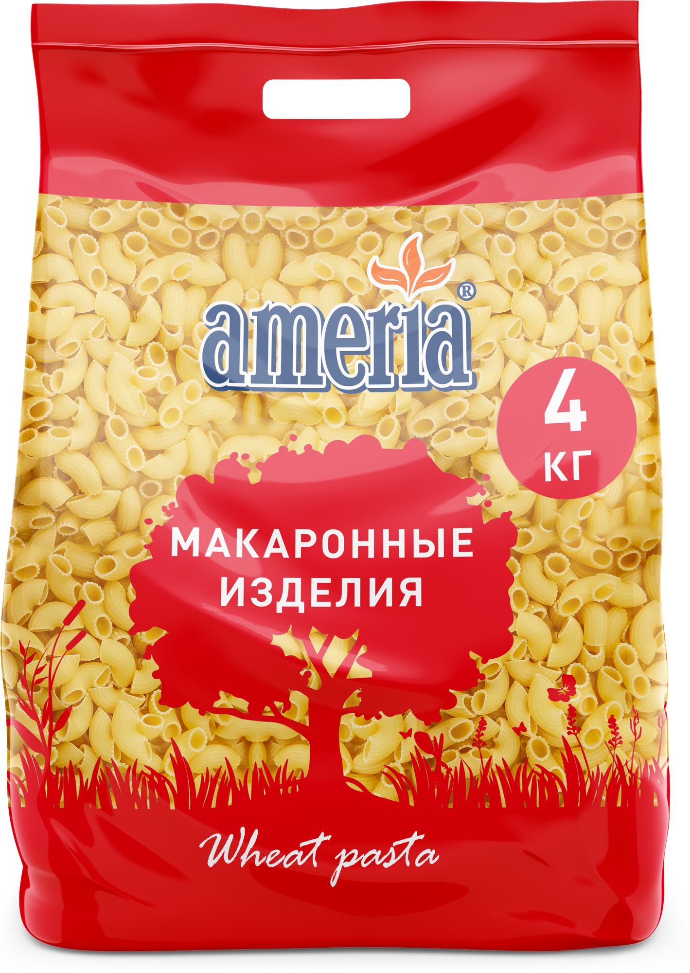 Макаронные изделия Ameria Рожки рифленые № 56, 4 кг