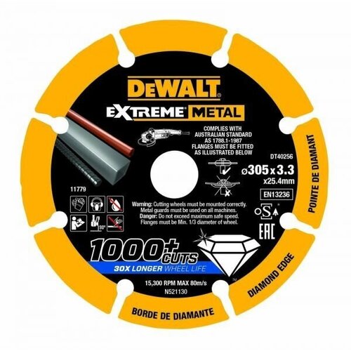 Алмазный диск отрезной по металлу 305x25.4 DEWALT DT40256-QZ dewalt диск алмазный dewalt 76 10мм dt20590 qz