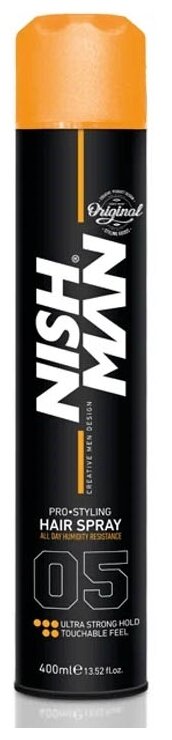 NISHMAN hair spray Ultra, экстрасильная фиксация, 400 г, 400 мл