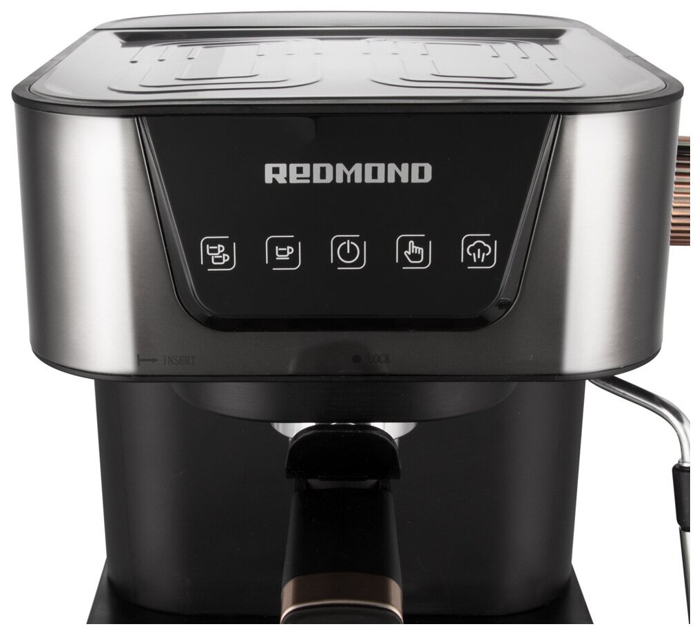 Кофеварка рожковая REDMOND RCM-CBM1514, черный/серебристый