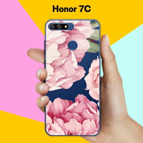 Силиконовый чехол Пионы на Honor 7C силиконовый чехол череп на honor 7c