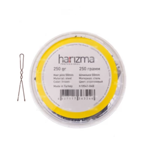 Шпильки Harizma 50 мм волна 250 гр коричневые h10541-04B невидимки harizma 70 мм прямые 250 гр коричневые h10539 04b