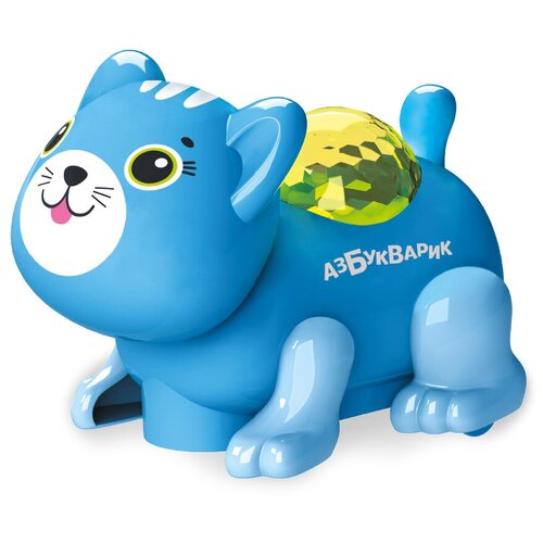 фото Развивающая игрушка азбукварик диско-зверята котик, темно-голубой
