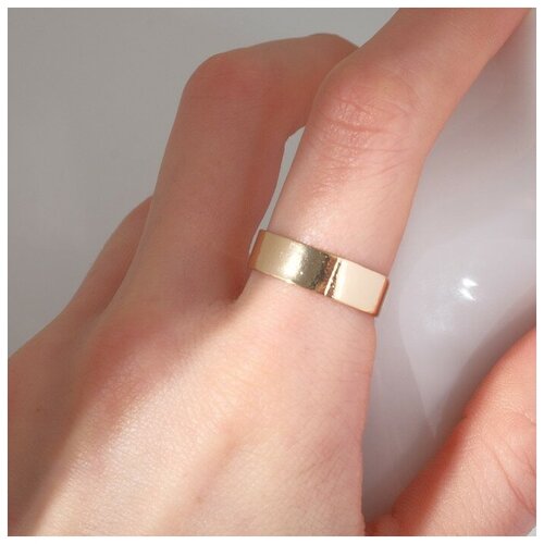 Кольцо, безразмерное, золотой кольцо минимал классика капли посеребрение цвет чёрный 18 5 размер