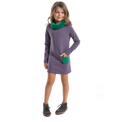 Платье для девочек Mini Maxi, модель 0256, цвет серый, размер 104