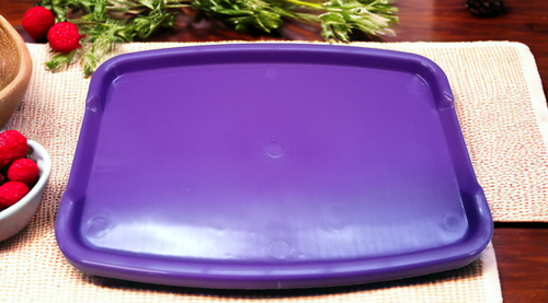 Поднос пластиковый прямоугольный кухонный, 36,3х 25, фиолетовый